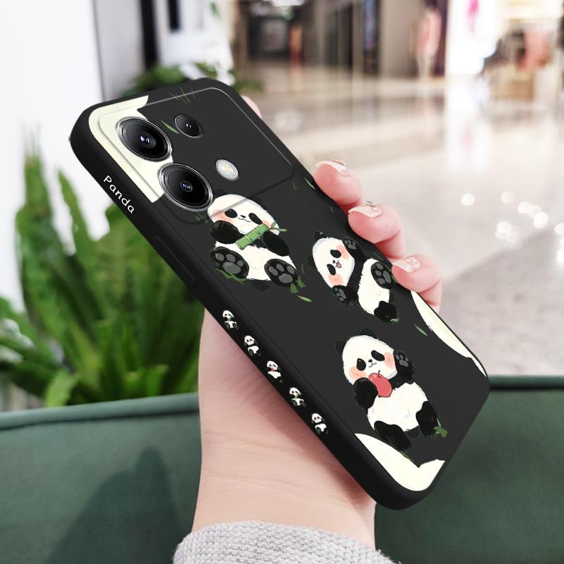 Grass Panda Phone Case For Xiaomi Poco X6 F6 M6 M5 M5S F5 X5 F4 X4 M4 F3 M3 X3 Pro 4G 5G GT Silicone Cover