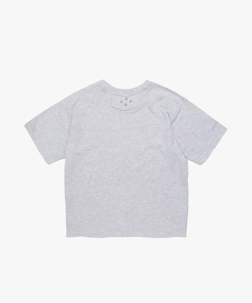 Liomeu Double Cut Washed Short Sleeve T-Shirt_White Melange