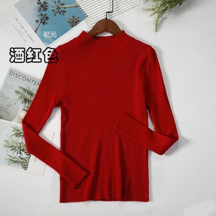 Women's Minimalist Turtleneck Pullover Sweater Warm Knitted Solid Color Basic Tops for Autumn Winter
