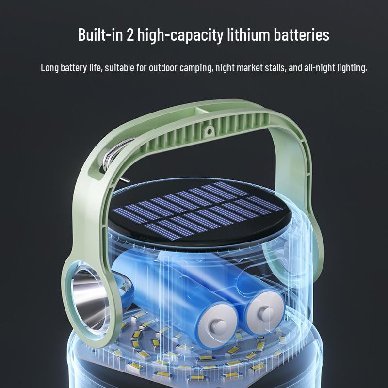 Rechargeable Multi-Mode Solar Camping Lantern with Digital Power Display