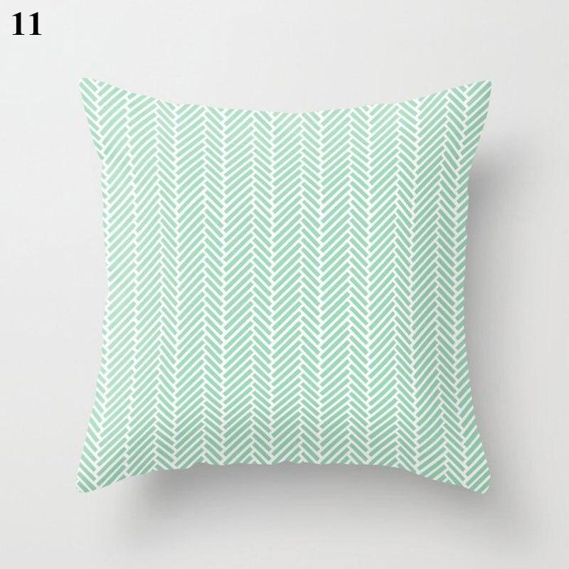 Light Blue Green Mint Color Geometric Printing Pattern Cushion Cover Home Living Room Sofa Decoration Square Pillow Pillow Cover