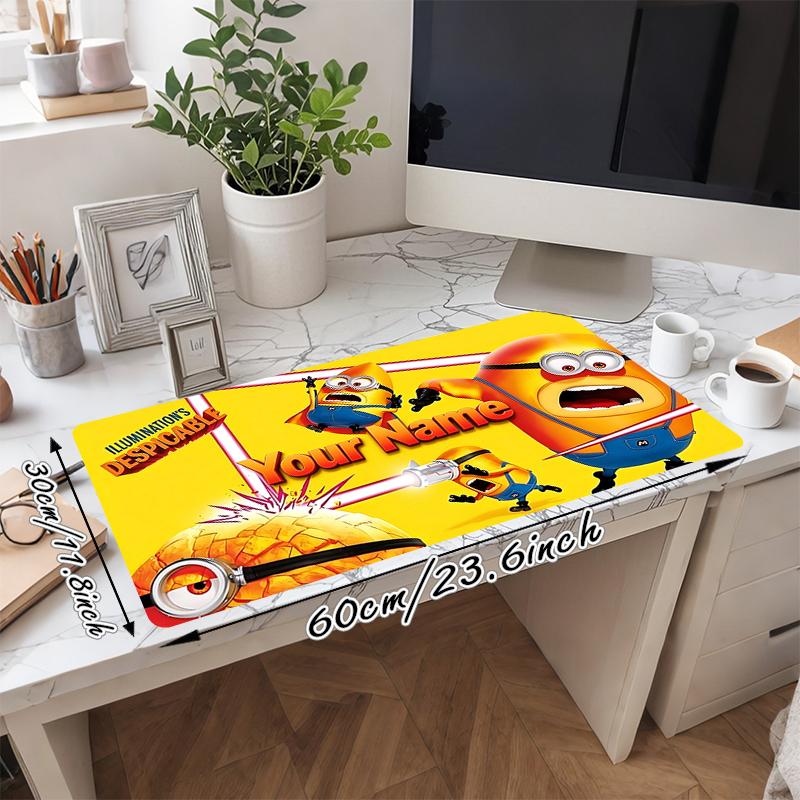 Custom 1Pc Despicable Minions Print Gaming Mouse Pad Keyboard Desk Mat Non-slip Rubber Lock Edge Waterproof Computer Mousepad for Office Q173
