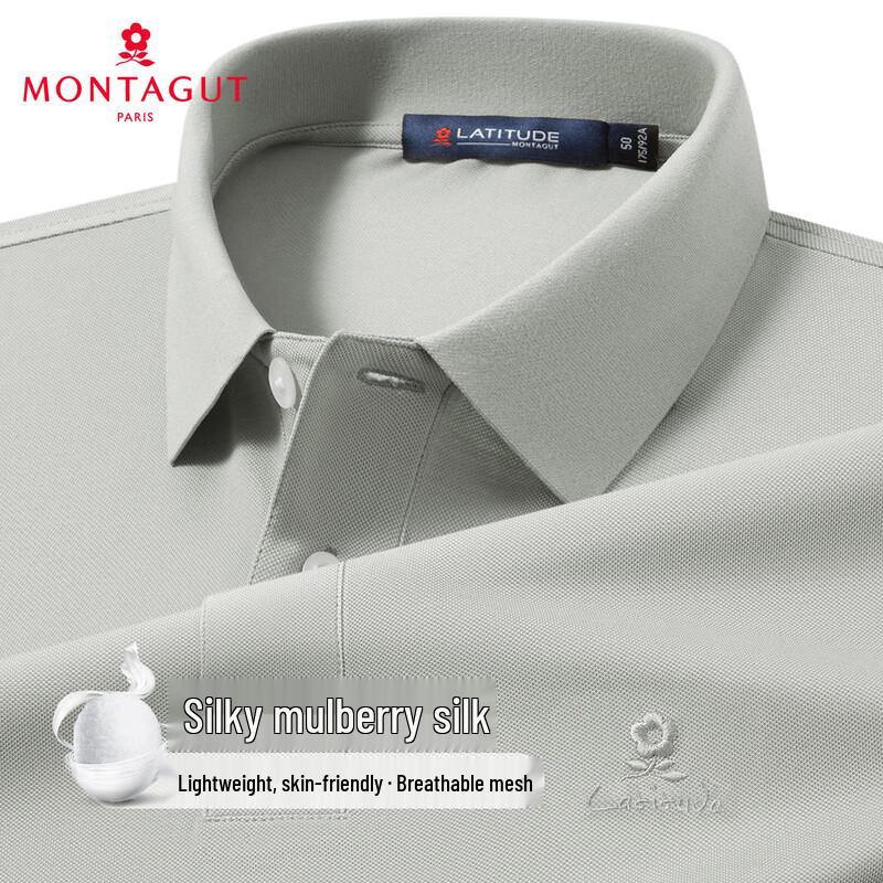 Montagut 15% Silk Blend Breathable Men s Polo Shirt 56