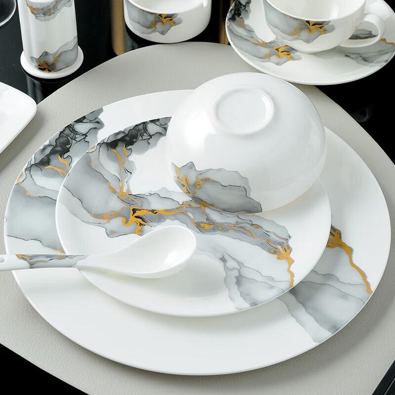 Luxury Minimalist 4-Piece Bone China Dinner Set
