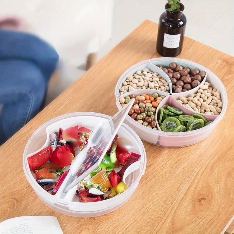 Vassoio Porta Snack Scatola Frutta Secca Soggiorno Piatto Frutta Trasparente Diviso Scatola Porta Frutta e Verdura Multi Scatola Freschezza