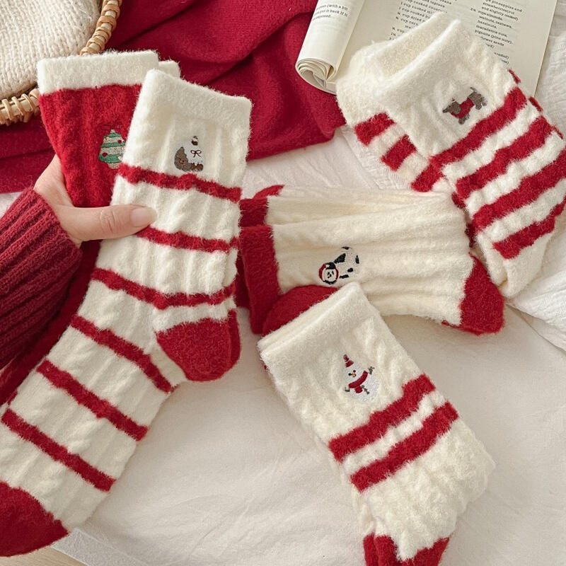 Clare Fluffy Christmas Microfiber Socks Option 02