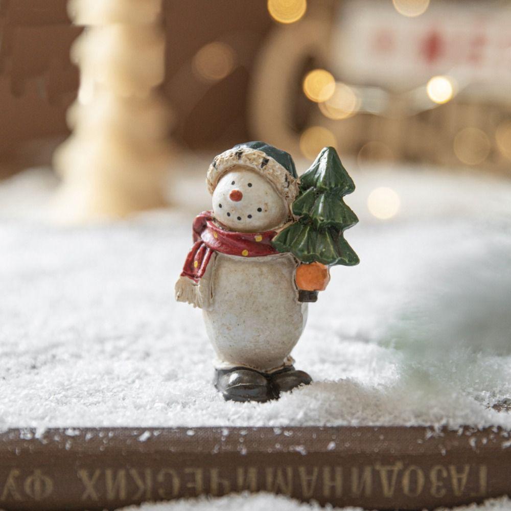 Painted Desktop Ornament Creative Mini Snowman Toy Christmas Snowman Ornament Xmas Decoration