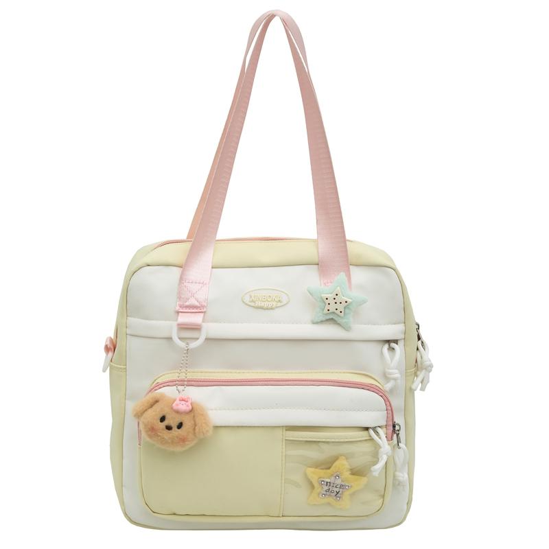 

Женская сумка через плечо в стиле колледжа, цветная студенческая сумка через плечо, сумка для учебников жёлтый