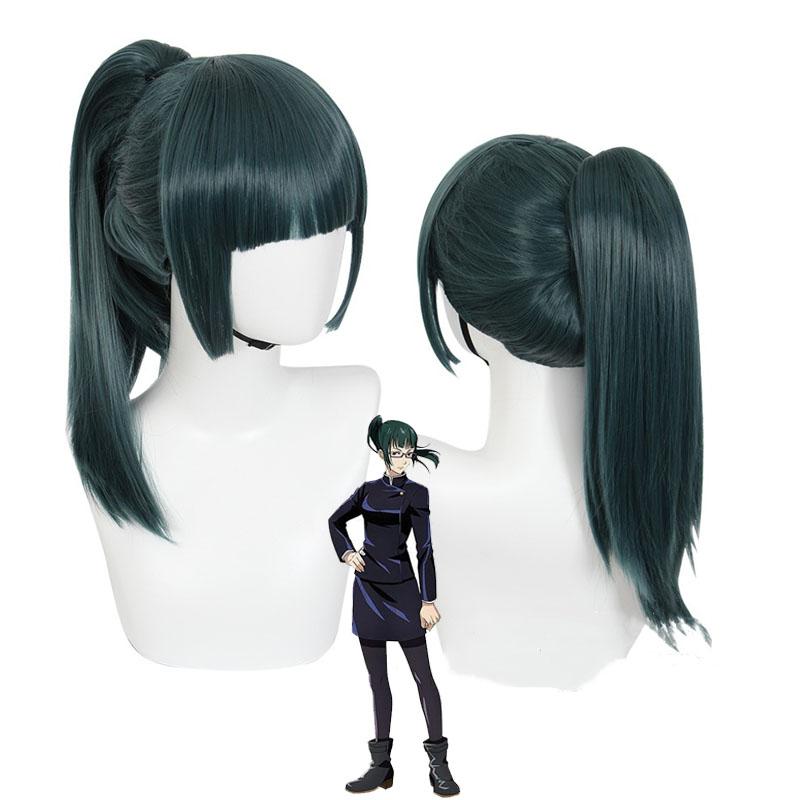 Jujutsu Kaisen Maki Zenin Costume Cosplay Occhiali Parrucca Top Gonne Set Completo Maki Uniforme per Festa di Halloween per Donne Uomini