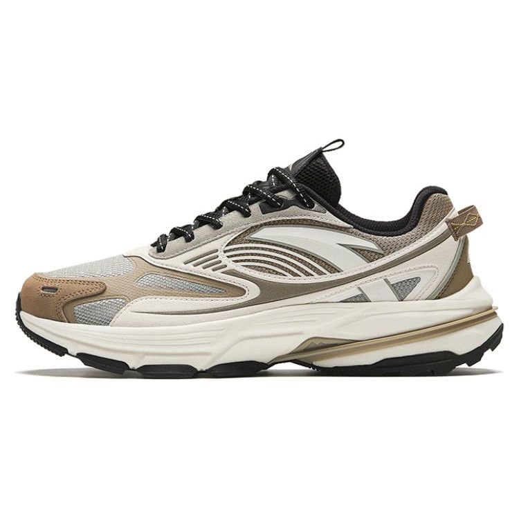 ANTA Men s Walker Retro Hiking Casual Sneakers Pearl Grey Deadwood Ivory White 112418891-3 40