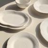 Attitude Life French Light Luxury Pure White Embossed Ceramic Dinnerware Set - Dessert & Western Food Plates.