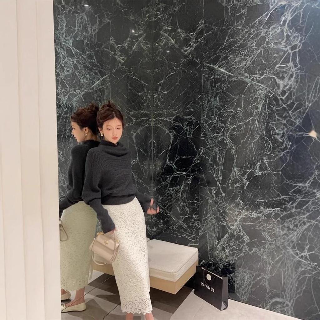 Women's 2025 Winter High-Neck Cowl Sweater: Chic Lazy Style Knitwear