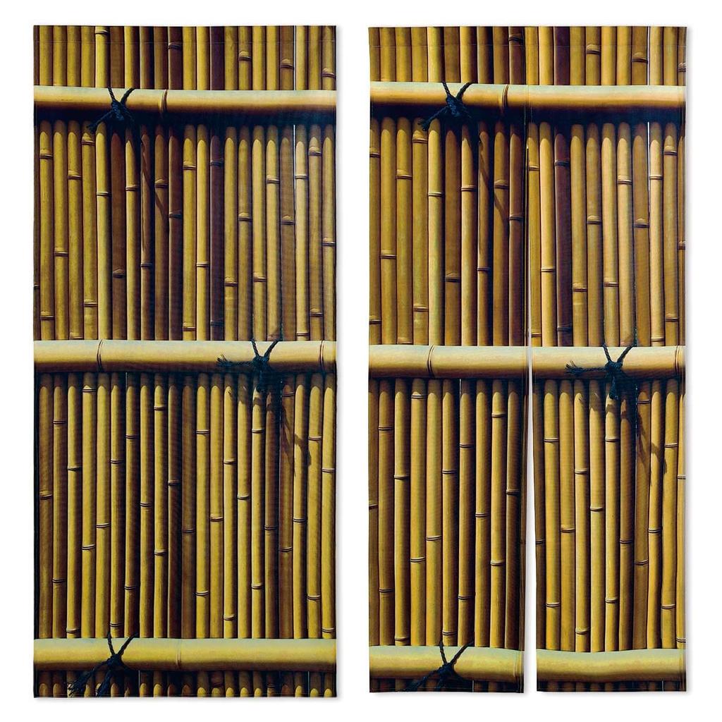 Noren Bamboo Fence with Bamboo Optical Illusion Long Length Long Tension Room Dressing Privacy Curtain next.design Curtain, Pattern, Joke, Prop,