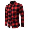 Spring and Autumn New Men's Casual Long-sleeved Plaid Shirt