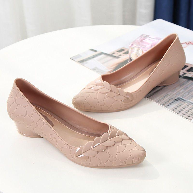 Módní boty v korejském stylu, voděodolné, pro ženy, na léto, s mělkým výstřihem, pro dospělé, pracovní gumové boty pro venkovní nošení, protiskluzové návleky