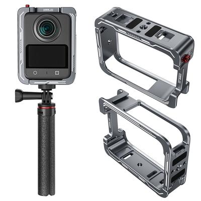 Gaiola para Coelho Estrutura de Proteção Segura com Sapata para Câmera de Ação Gaiola para Coelho Caixa de Alumínio Gaiola de Metal para Câmera 360 DJI OSMO