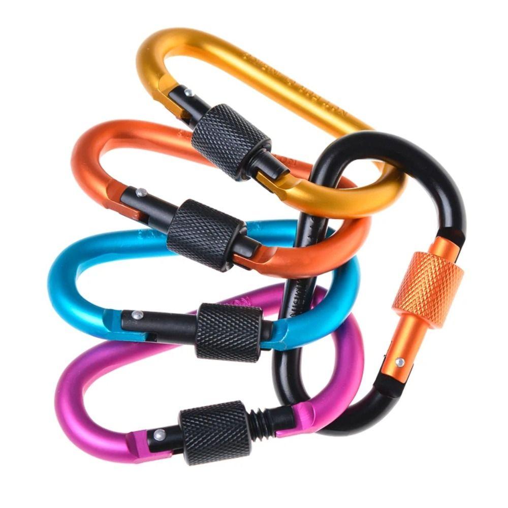 D-shape Quick Release Carabiner Electrophoresis Outdoor Sports Buckle  Outdoor Camping