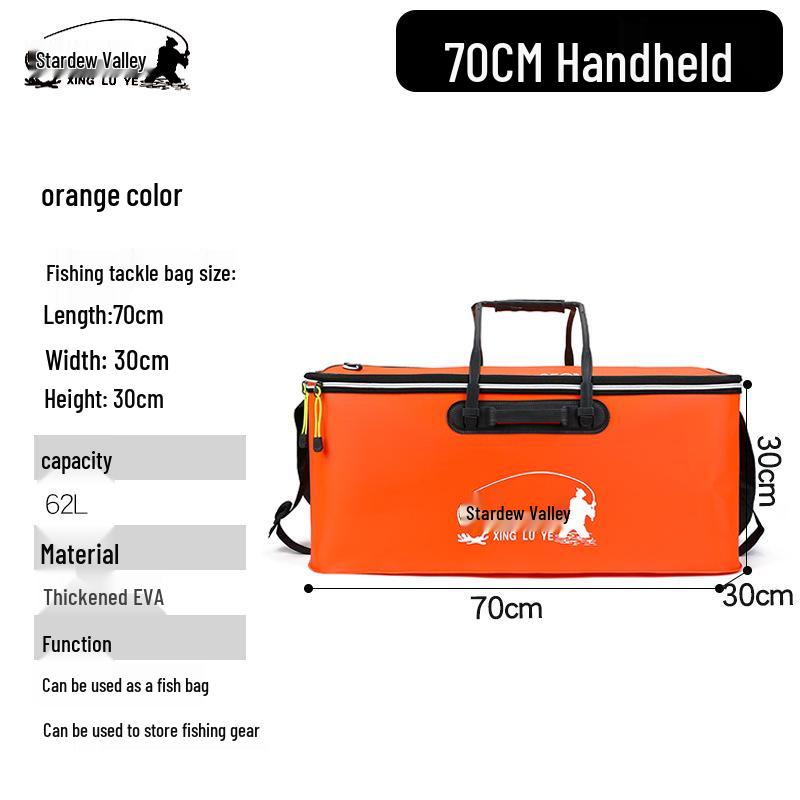 Collapsible EVA Fish Bucket with Strap - Multifunctional and Thickened Design with Built-in Keepnet