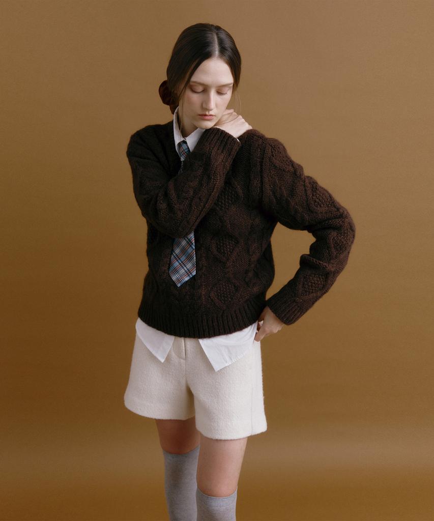 MOAT Ordinary Cable Knit (Wood Brown)