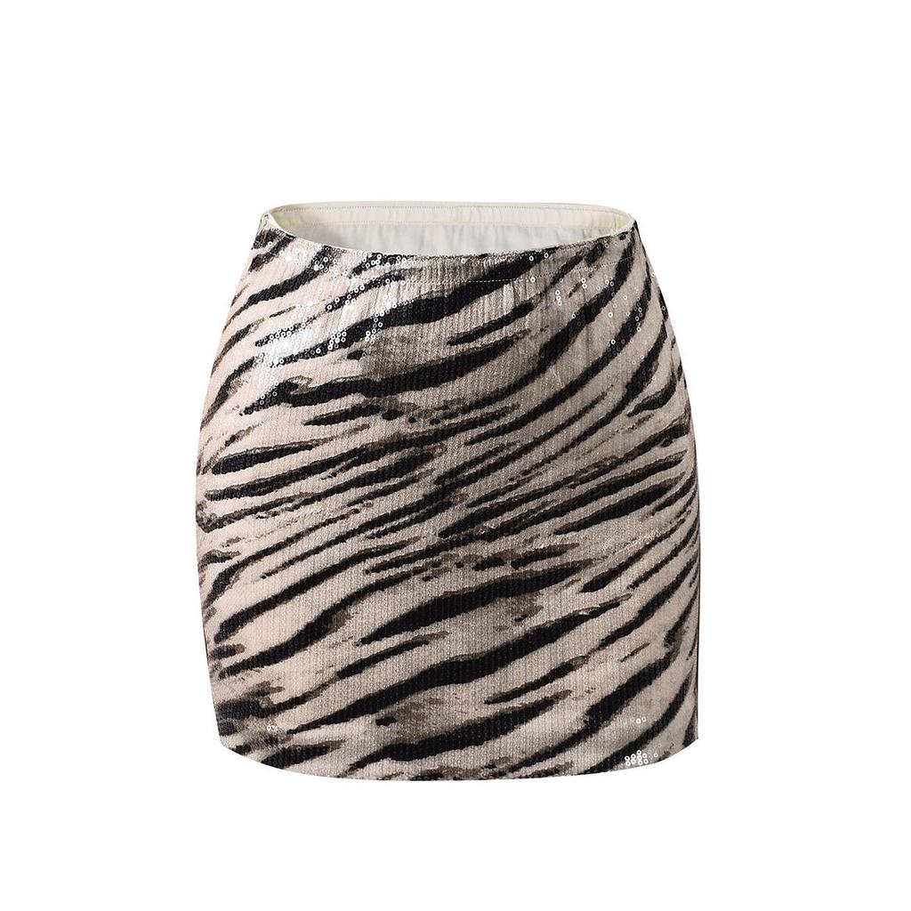 2026 Summer Exclusive Slim-Fit Sequin Animal Print Skirt