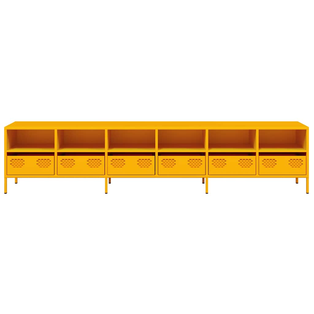 TV Stand Mustard Yellow 202 x 39 x 43.5 cm Cold Rolled Steel