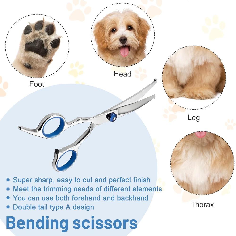 Pet Grooming Scissors with Round Head Safe and Precise Professional-Stainless Steel Dog Hair Shears for Effortless Trimming