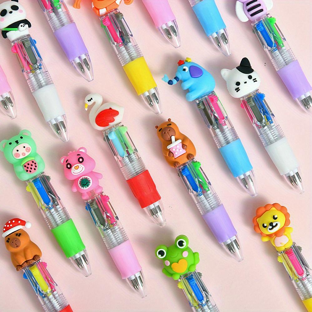 100 Stück/Los Niedliche Mini 4-Farben Druckkugelschreiber Cartoon Tierdesign Studenten Schreibwaren Examenspreis Geschenke Bürobedarf, Abschlusssaison