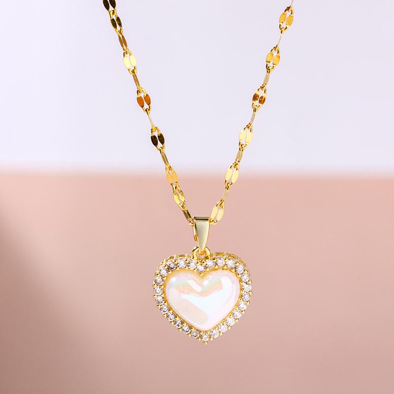 1 stainless steel gold-plated love necklace