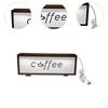 Coffee Sign Frame with Light Bar Decoration Table Lamp Wooden Night for Farmhouse