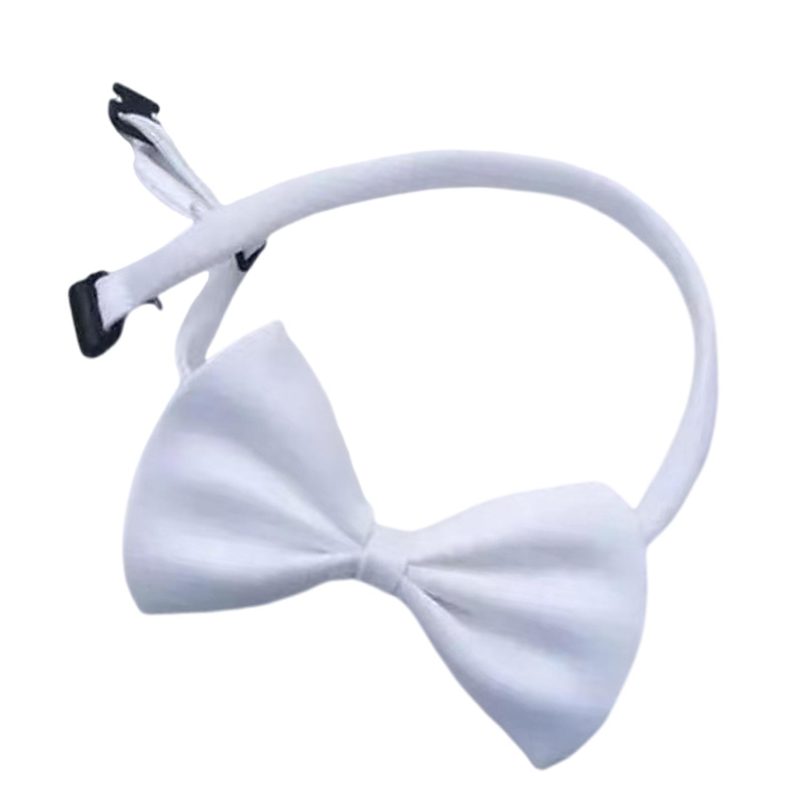 

Elastic Bowtie For Adult and Kids Unisex Adjustable Formal Uniform Neck Tie Neck Accessories For School Event Parties белый