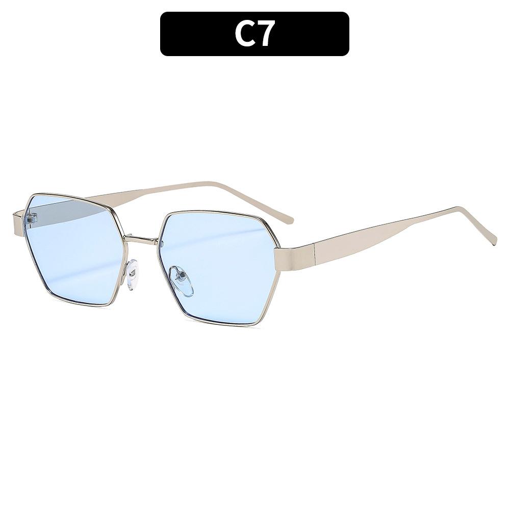 

Женские солнцезащитные очки, металлические многоугольные солнцезащитные очки, мужские и женские модные солнцезащитные очки