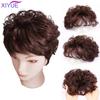 3D Bangs Replacement Piece Hair Covering White Hair Natural Black Color Curly Hair Wig Fashion Short Resistant Synthetic Wigs
