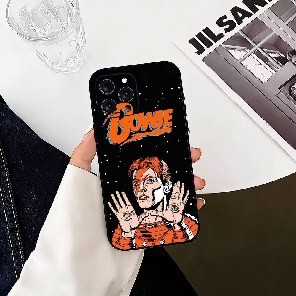 

David B-Bowie Phone Case For iPhone 17, 16,15,14,13,12,11 Plus,Pro Max, Others Soft Black Cover iPhone17air