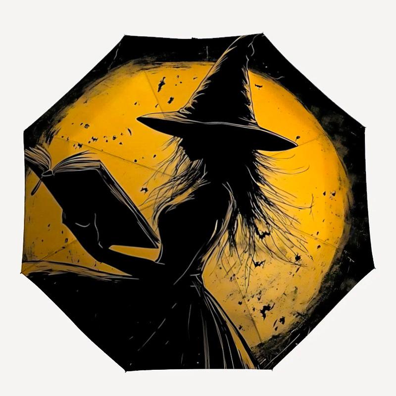 

1pc Witchcraft Moonlight Automatic Folding Umbrella Compact 8 Rib Design, Durable Iron Frame for Travel, Outdoor, a0920089