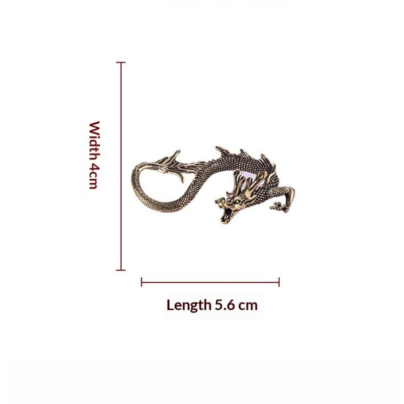 Handcrafted Brass Dragon Figurine 1Pcs Chinese Zodiac Retro Mini Mythical Beast Statue Home Desk Decor Collection
