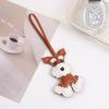 Mini Schnauzer Cute Cartoon Leather Bag Lanyard Keychain Pendant - Creative Small Gift