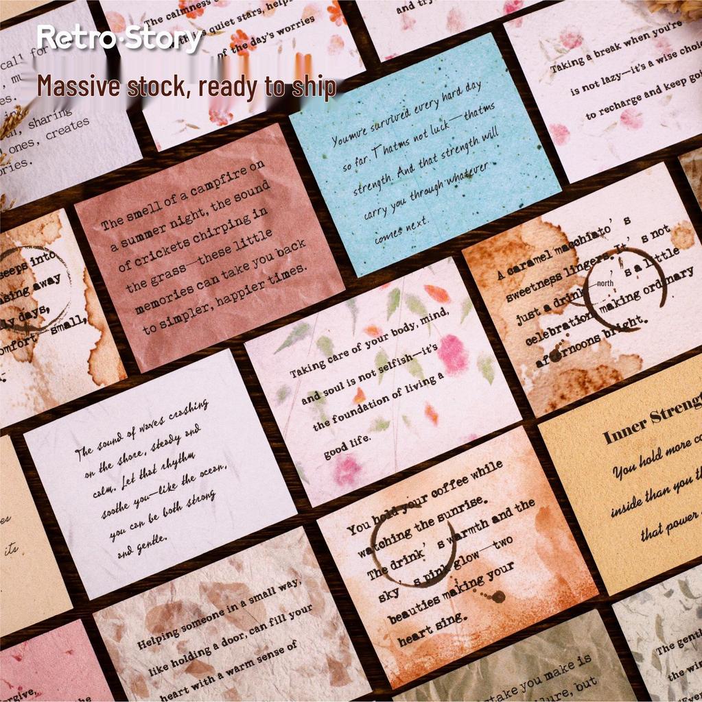 Retro Story Colorful Bean Notebook: 50-Sheet DIY Sticky Notes Paper Book