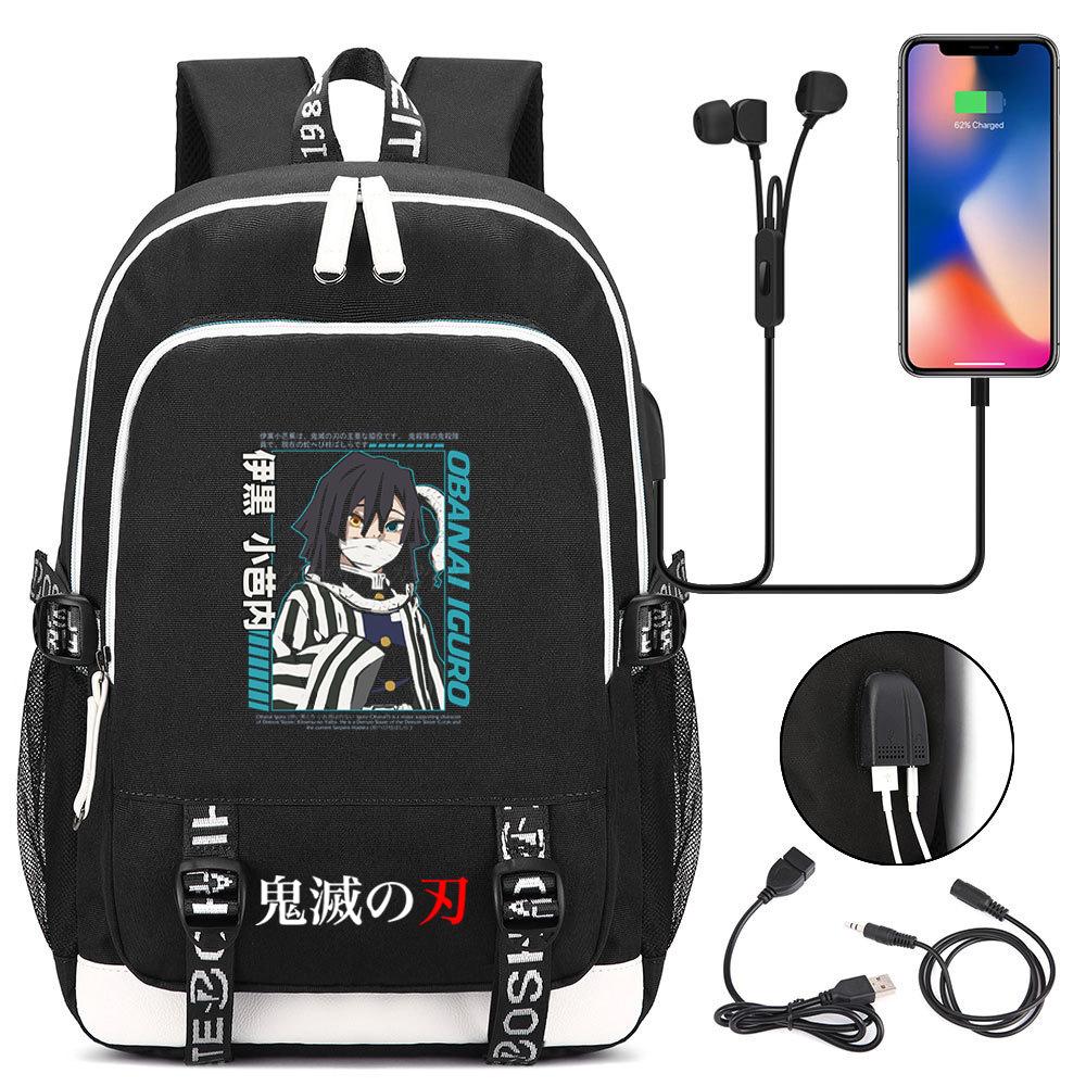 New Student Backpack Multifunctional USB Large Capacity Travel Bag Ghost Destroy Peripheral Printing Trend