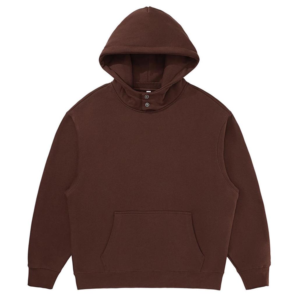 2025 Autumn/Winter Fleece-Lined Hooded Sweatshirt & Pants Set – Men's Trendy European/American Basic, Solid Color, 510g.