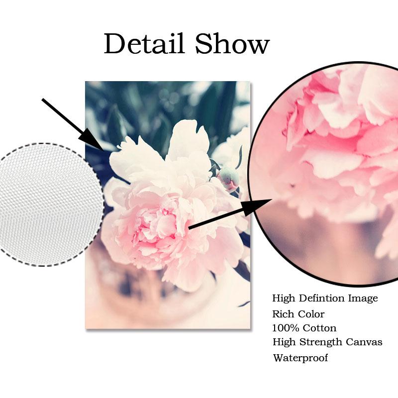 Wall Art Pink Flowers Posters and Prints Canvas Painting Aesthetic Room Decor Obrazy Plakaty Na Sciane Toile Murals Home Decor