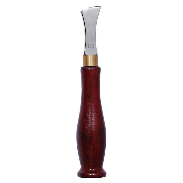 Shallow Round Leather Creaser & Edging Tool - Solid Wood for DIY Projects
