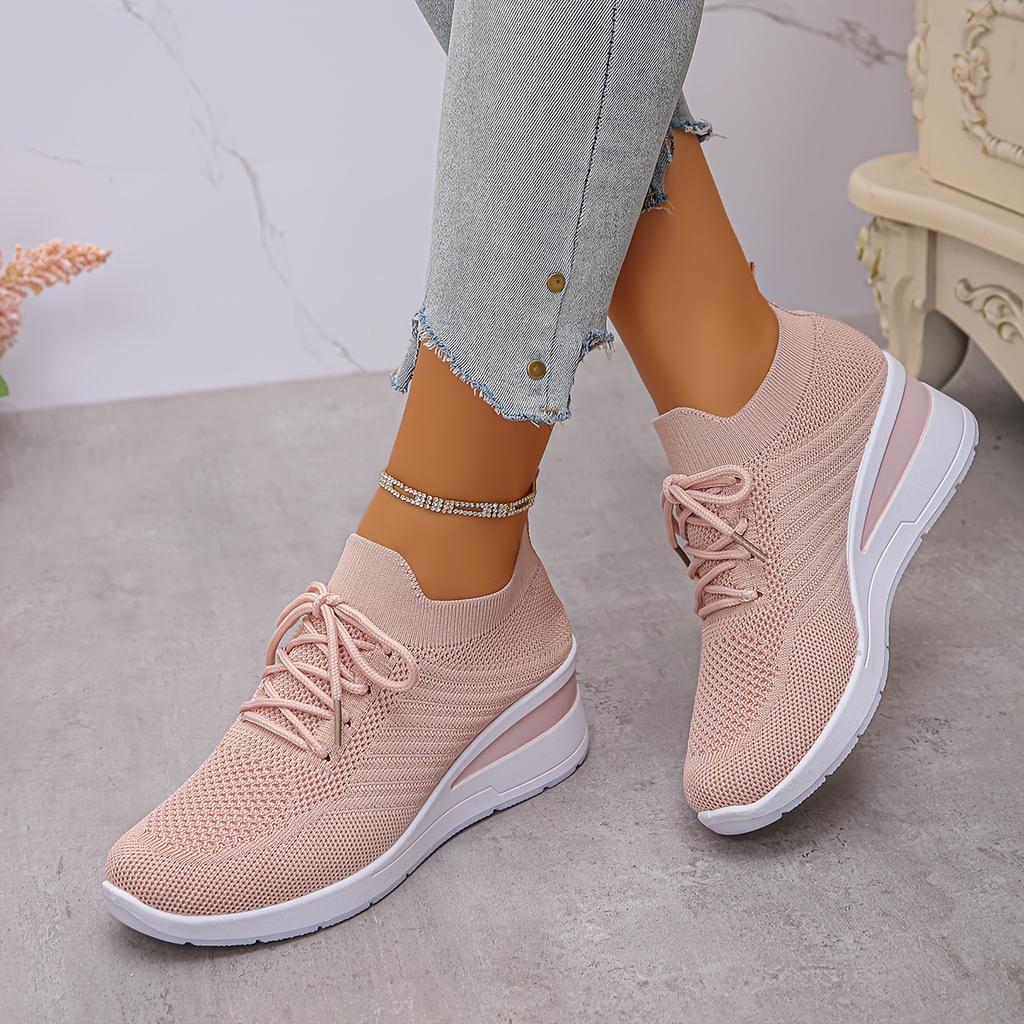 Women'S Minimalist Lace-Up Sneakers - Low-Top Sneakers In Pastel Formal - All-Season Versatile Shoes for Women, Ladies Sneakers Sleek Design