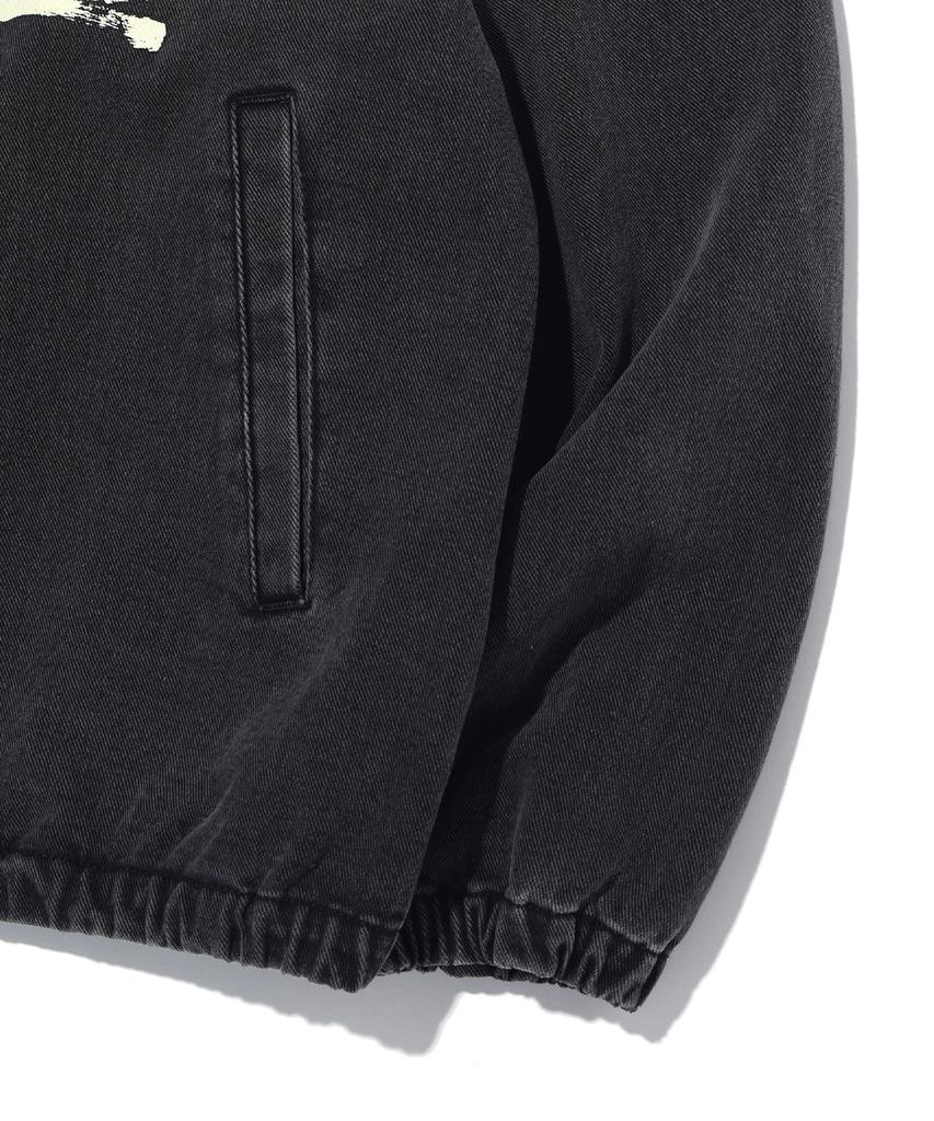Annoyed Vintage Incision Denim Zip-Up Hoodie Lp1Ju037_Black