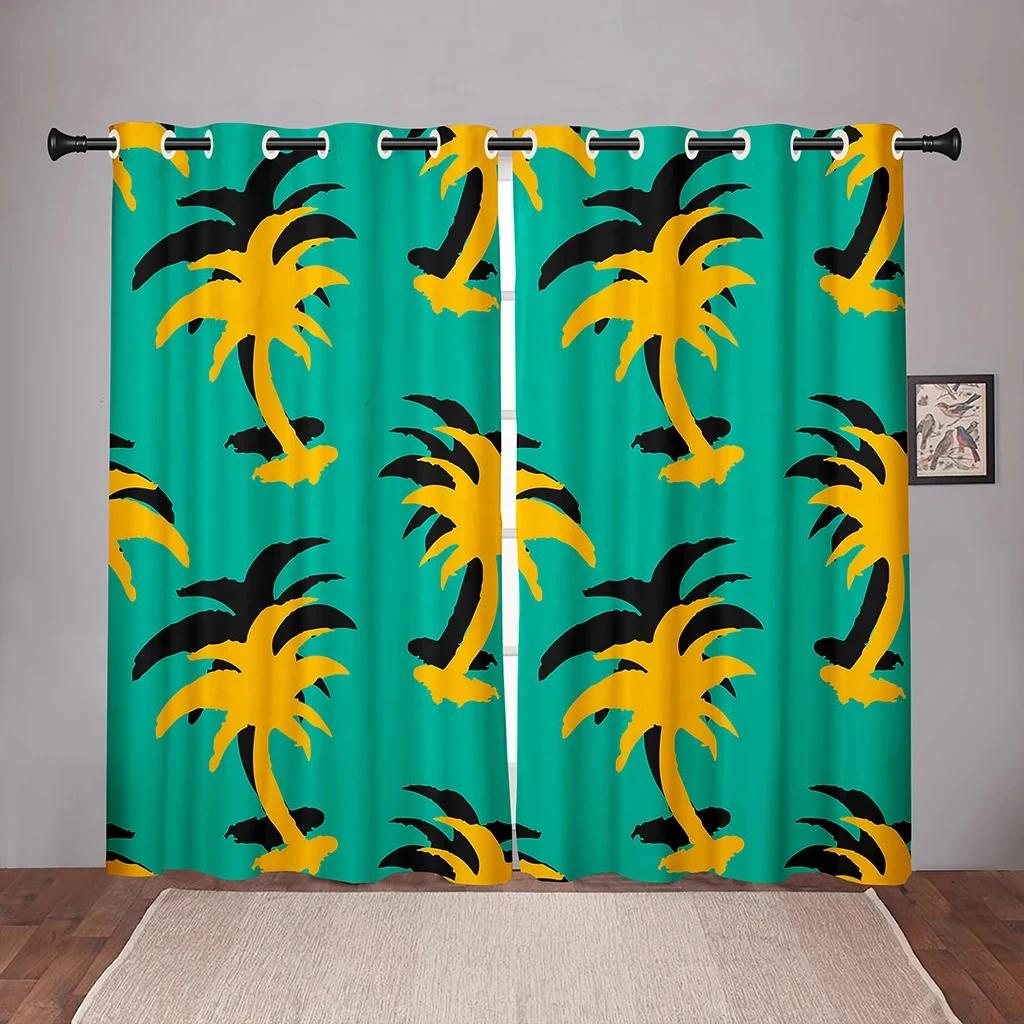 Cartoon Kokospalme im Angebot Verdunkelungsvorhang für Schlafzimmer Wohnzimmer Badezimmer Küche Tür Hohe Verdunkelung Neues Muster