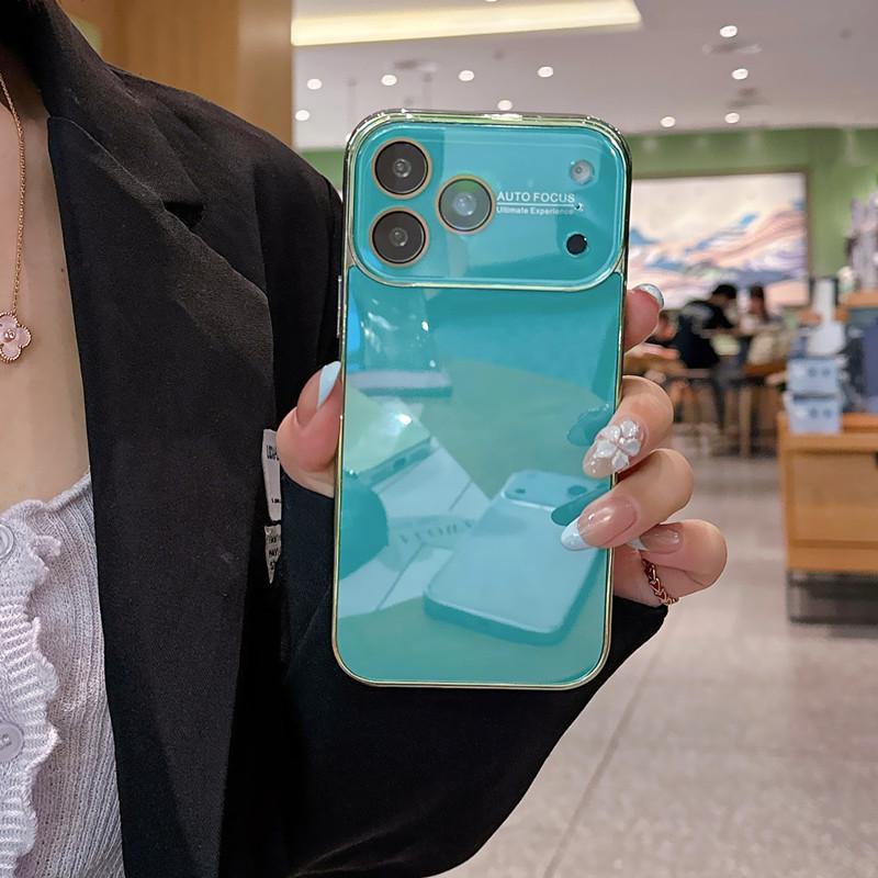

Mirror Plated Full Coverage iPhone 16/17 Case with Solid Color, Large Window, and Anti-Drop Protection iPhone 14 Pro лаванда фіолетовий колір