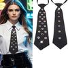 Adjustable Two-Level Necktie Sparkling Crystal Flower Pattern Lightweight Polyester For Daily Wear