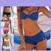 Elegant Solid Color Bikini For Women Sexy Backless Swimsuit With Underwire