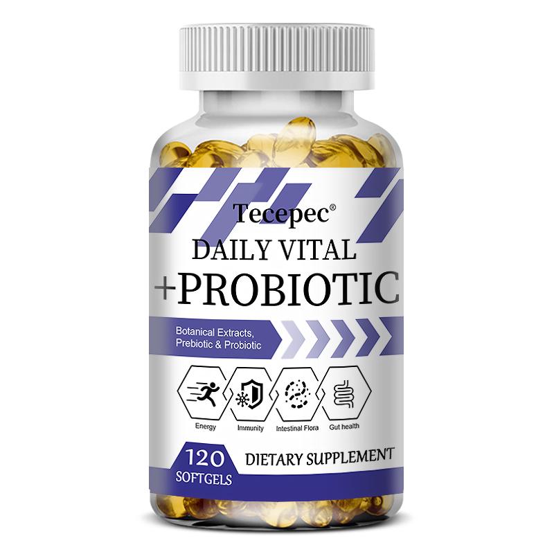 Tägliches Vital-Probiotika-Präparat, Mit Präbiotika, Lutein, 120 Weichkapseln Pro Flasche