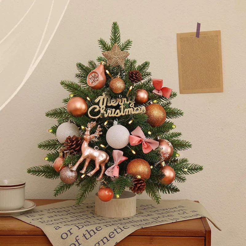 Christmas Tree Artificial Plants DIY Handicraft Pinecone Pine Branch Christmas Tree Home Party Decorations Desktop Ornament