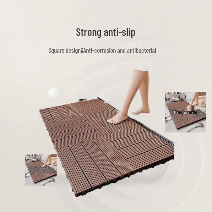 Anti-Corrosion Interlocking Wood-Plastic Outdoor Flooring for Balcony, Terrace, and Courtyard Renovation